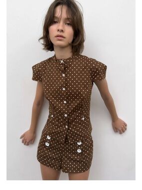 Zara POLKA DOT POPLIN TOP